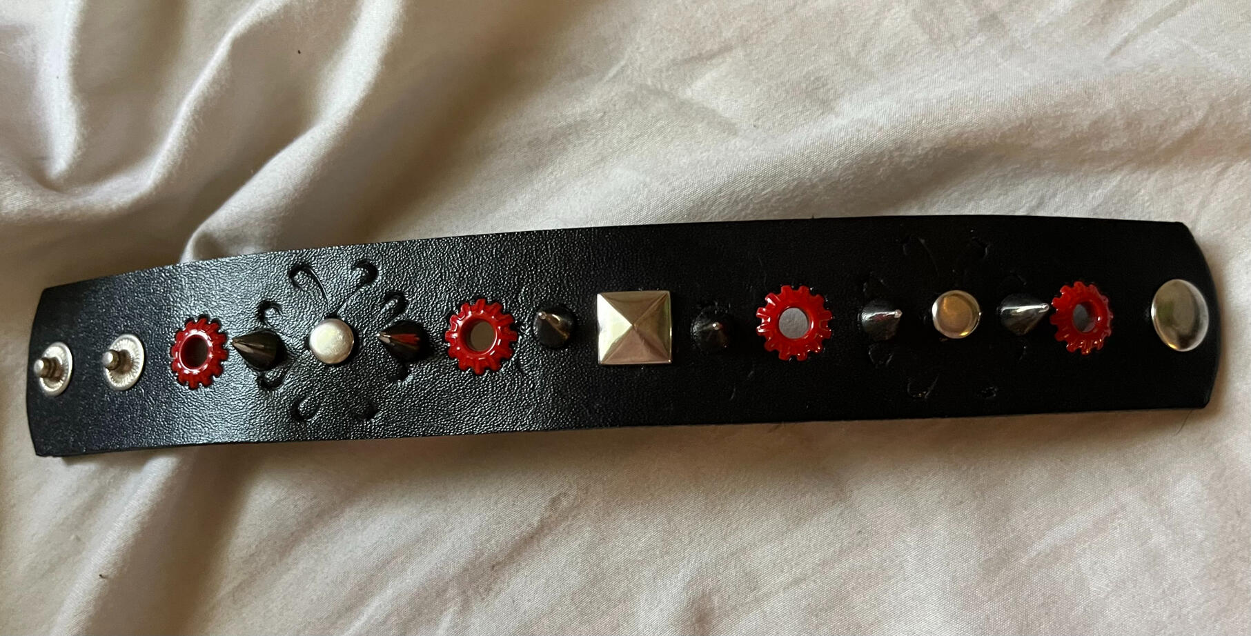 leatherwork bracelet (upcycled) - $15